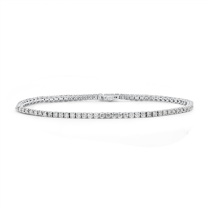 14K White Gold 2.2mm Natural Diamond Tennis Bracelet – 2.50ctw.