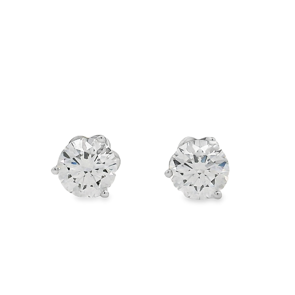 14K White Gold 2.61ctw Lab Grown Diamond Martini Stud Earrings