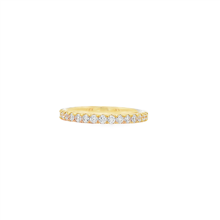14K Yellow Gold 2.2mm Natural Diamond Half Eternity Band (RN-148) – 0.38ctw