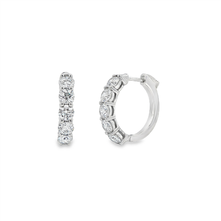 14K White Gold Lab Diamond Hoop Earrings – 2.47ctw, 18.8x4mm, DEF VS–VVS, 6.7g