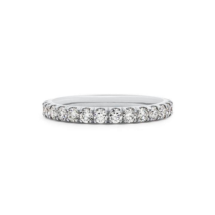18K White Gold 1.01ctw Natural Diamond Eternity Wedding Band
