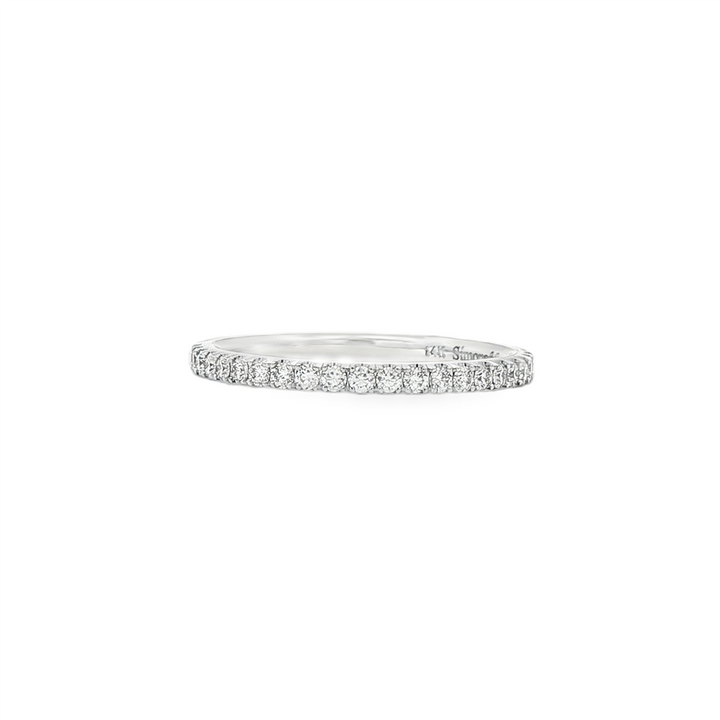 14K White Gold Natural Diamond Half Eternity Band – 1.8mm, Size 6.5, approx. 0.26 CTW, 1.7g