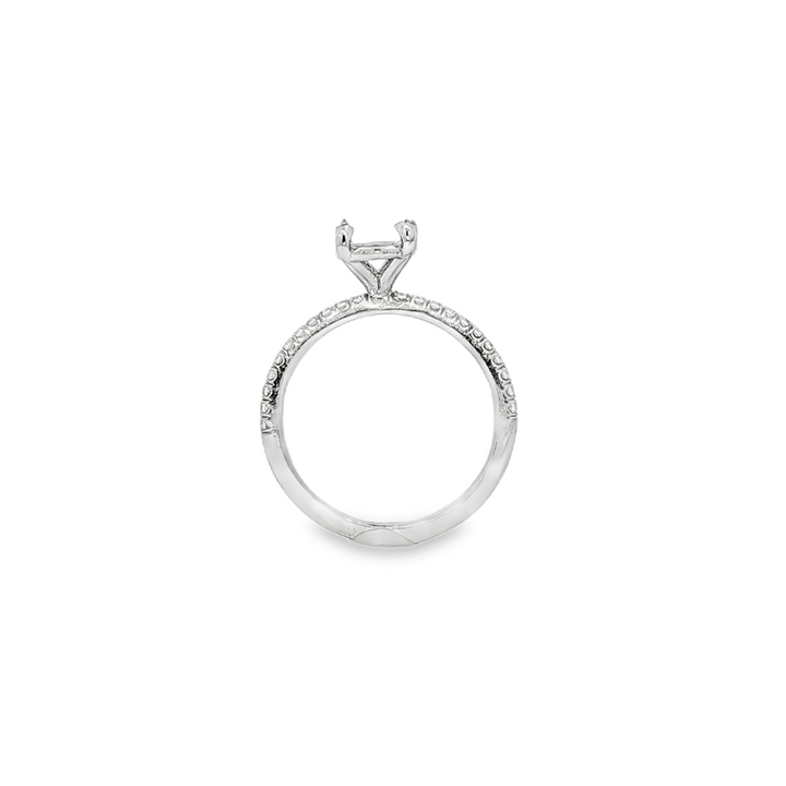 14K White Gold Natural Diamond Semi-Mount Engagement Ring – 0.17ctw.