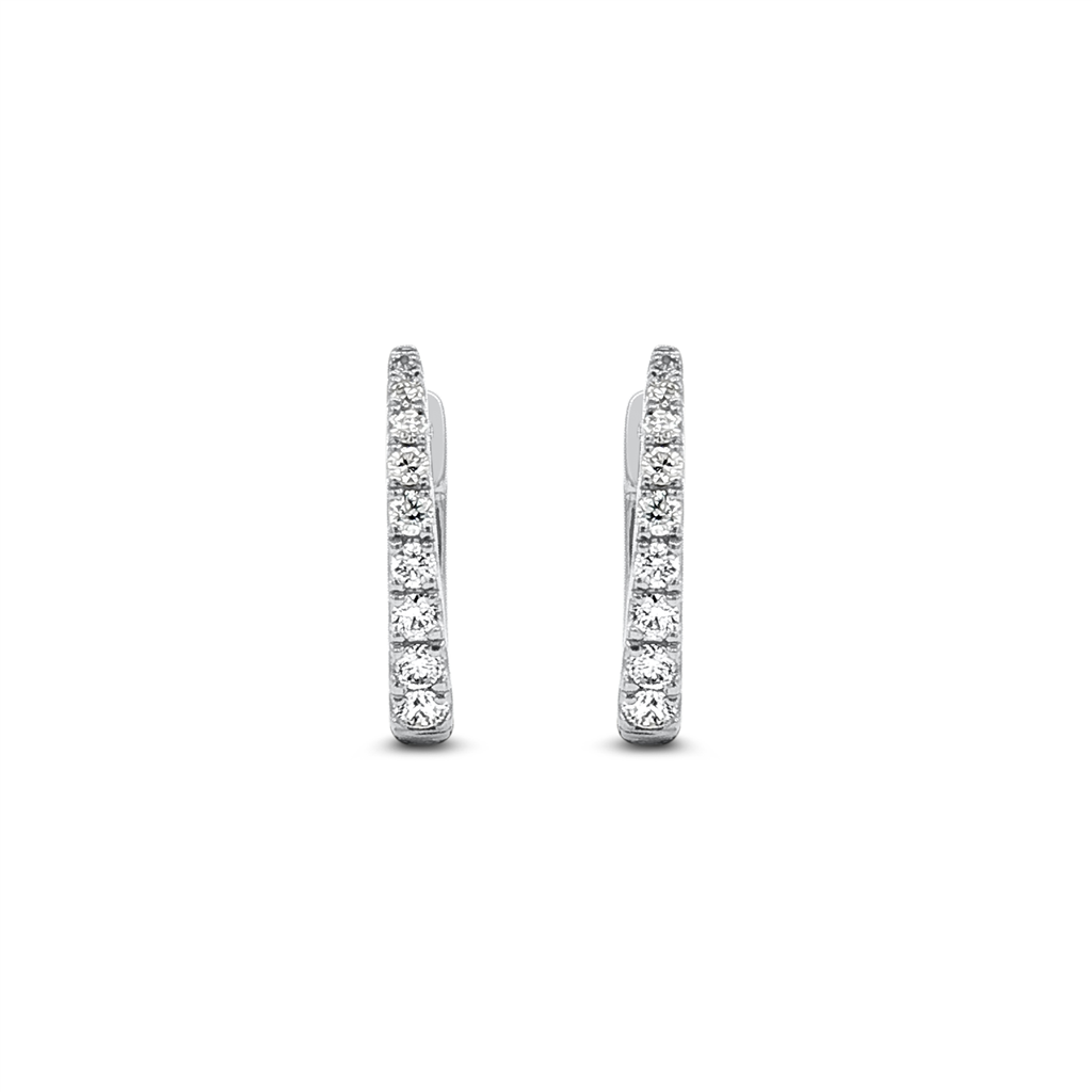 14K White Gold Natural Diamond Hoop Earrings – 0.15 CTW