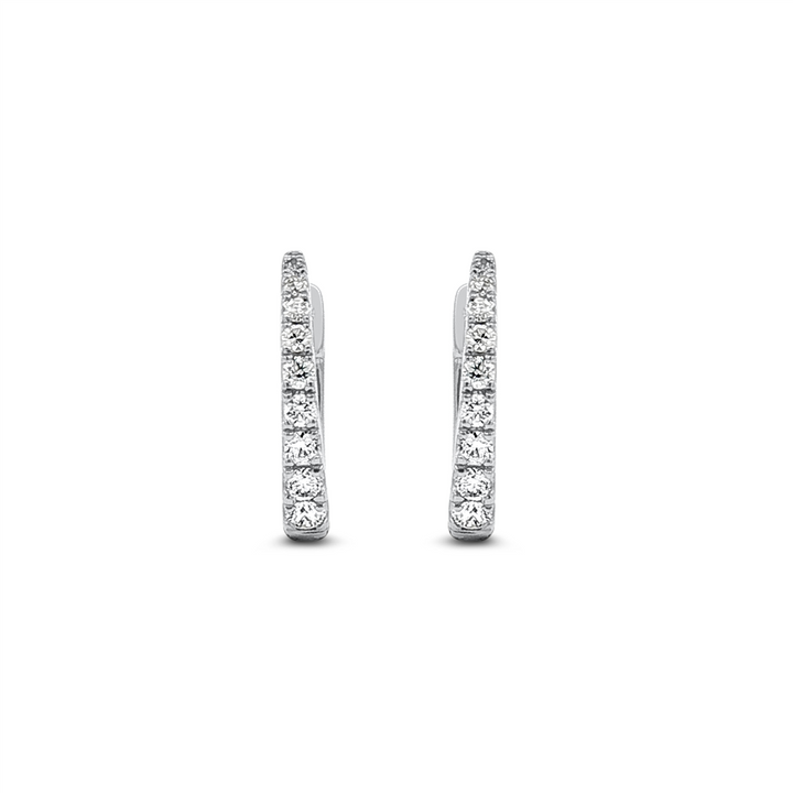 14K White Gold Natural Diamond Hoop Earrings – 0.15 CTW