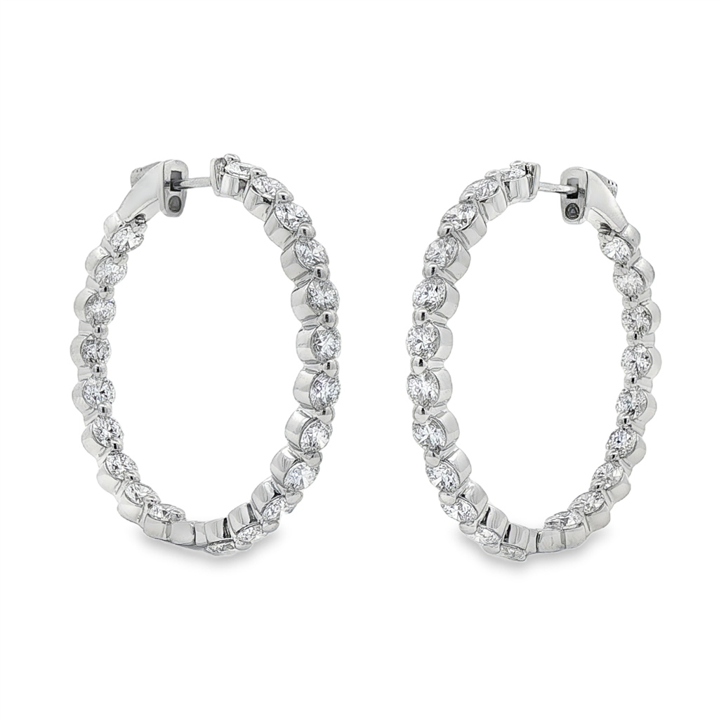 14K White Gold 34mm Inside-Out Lab Grown Diamond Hoop Earrings – 5.47ctw.