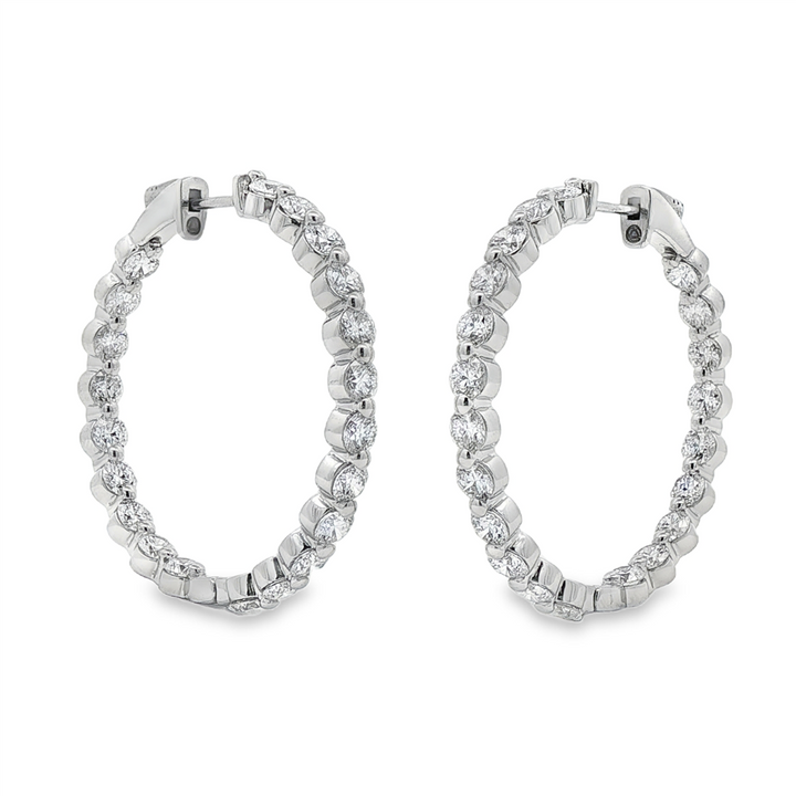 14K White Gold 34mm Inside-Out Lab Grown Diamond Hoop Earrings – 5.47ctw.