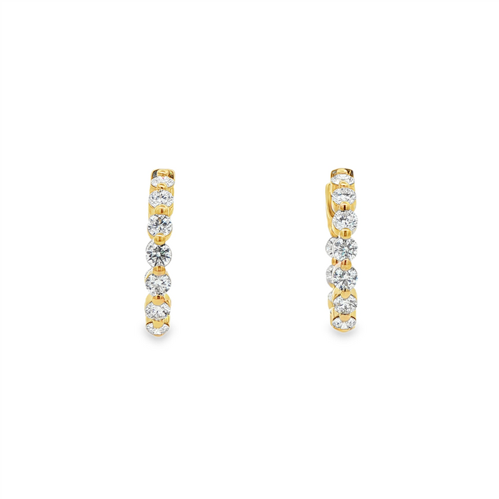 14K Yellow Gold 20mm Inside-Out Lab Grown Diamond Hoop Earrings – 1.97ctw.