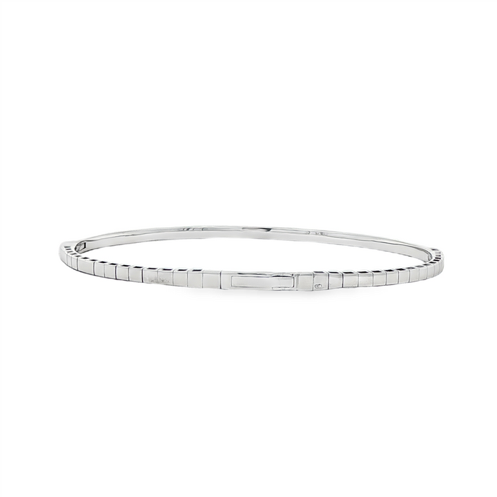 14K White Gold Raised Diamond Flexi Bracelet – 0.90ctw.