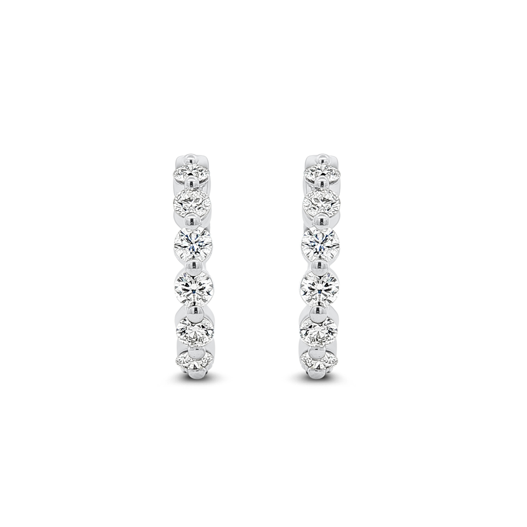18K White Gold Natural Diamond Hoop Earrings – 2.53ctw