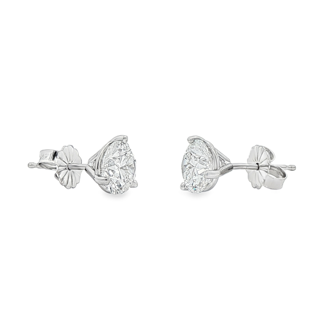 14K White Gold Lab Grown Diamond Martini Stud Earrings – 2.10ctw.