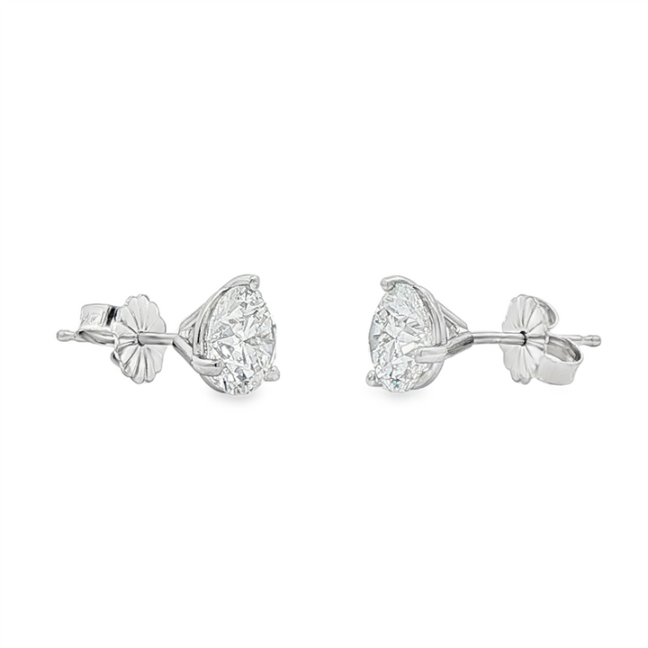14K White Gold Lab Grown Diamond Martini Stud Earrings – 2.10ctw.