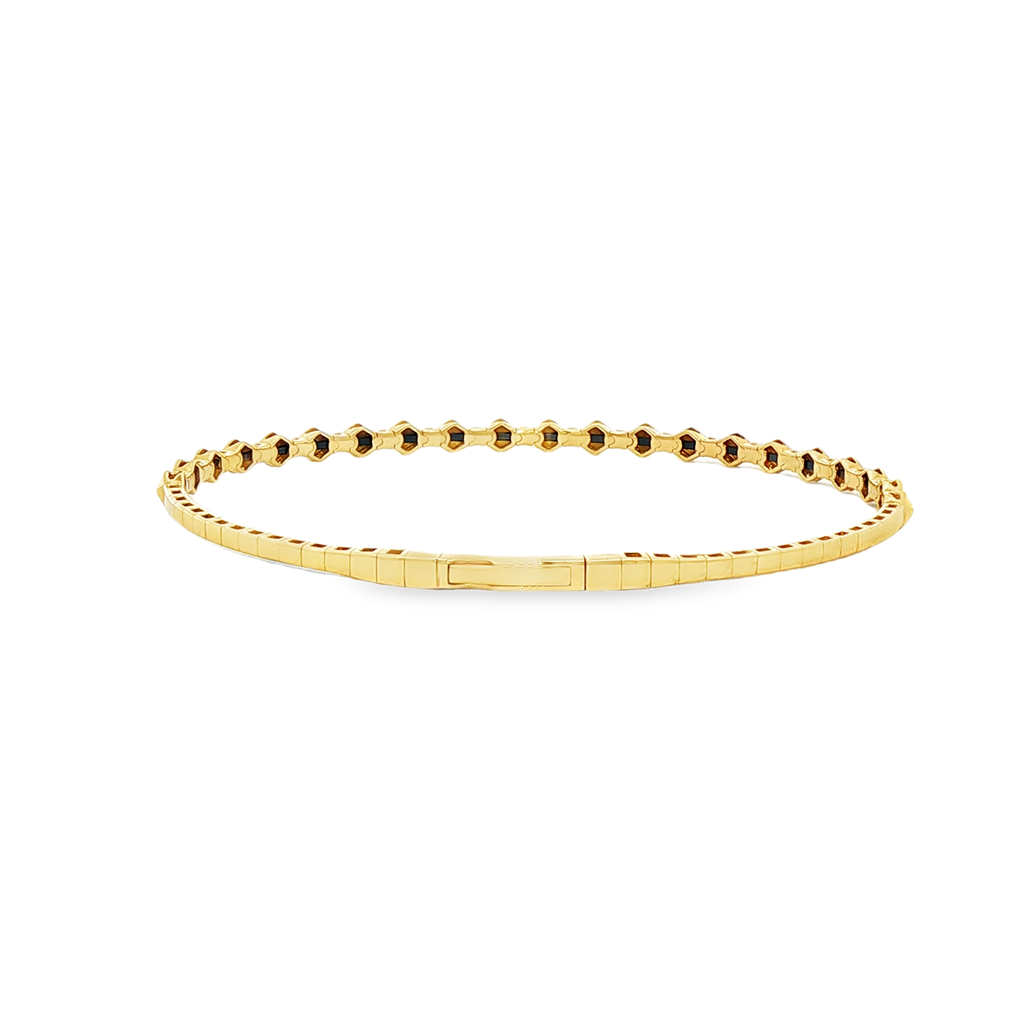 14K Yellow Studded Diamond Flexi Bangle – 3.2mm, 0.28ctw, 5.1g