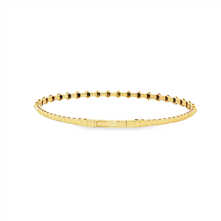 14K Yellow Studded Diamond Flexi Bangle – 3.2mm, 0.28ctw, 5.1g