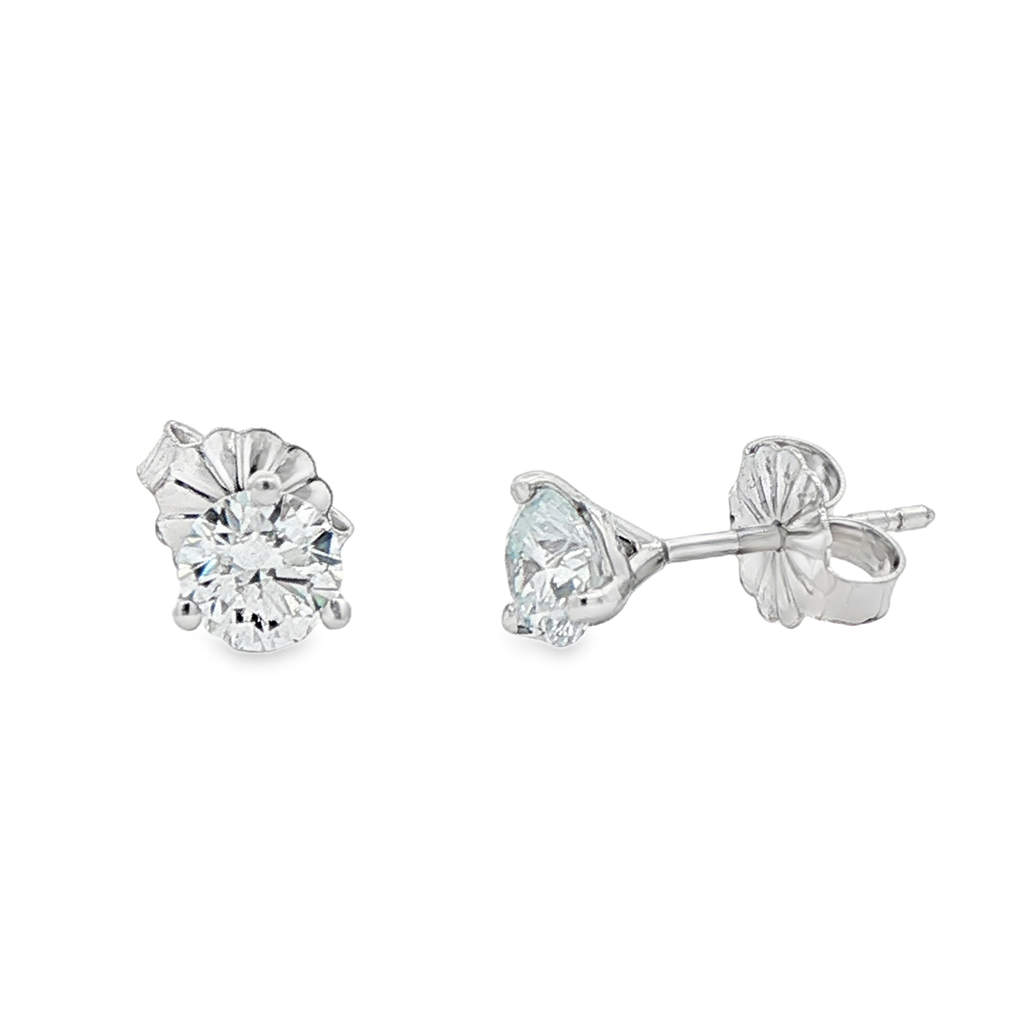 14K White Gold Lab Grown Diamond Stud Earrings – 0.74ctw.