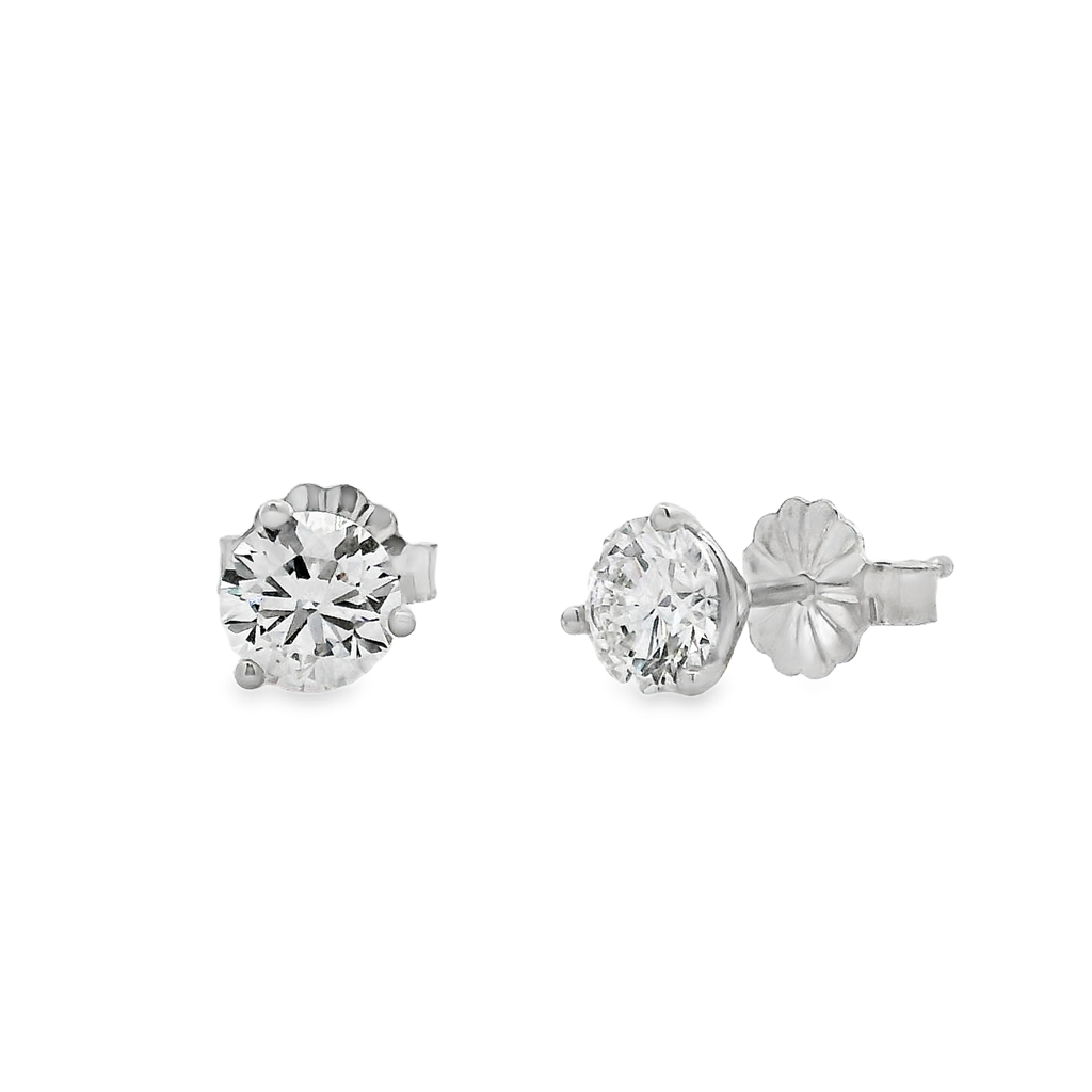 14K White Gold 1.06ctw Lab Grown Diamond Martini Stud Earrings
