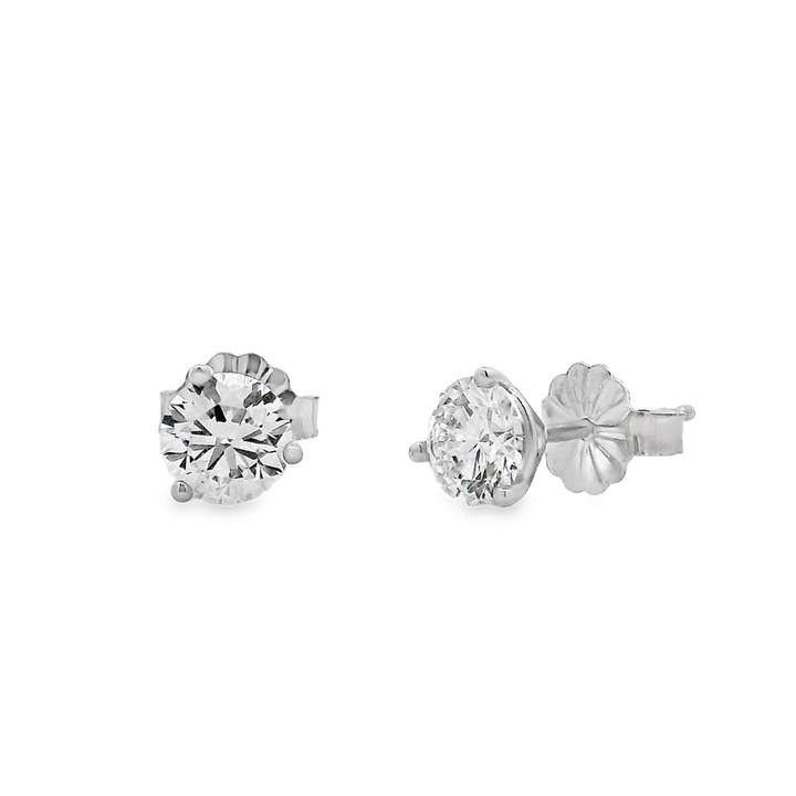 14K White Gold 1.06ctw Lab Grown Diamond Martini Stud Earrings