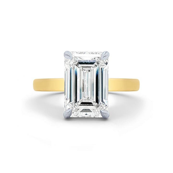 18K Yellow Gold/Platinum Lab Diamond Semi-Mount Engagement Ring – 0.08ctw