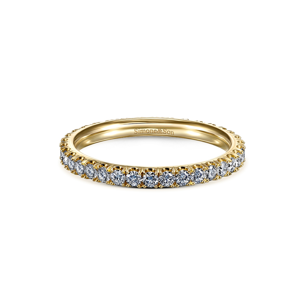 18K Yellow Gold U-Prong Diamond Wedding Band - 0.70ctw