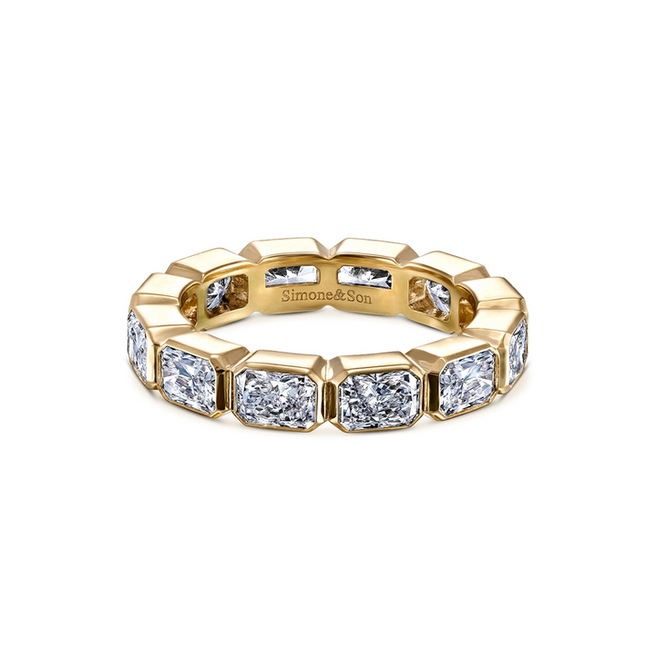 14K Yellow Gold Radiant Cut Lab Grown Diamond Eterinty Band