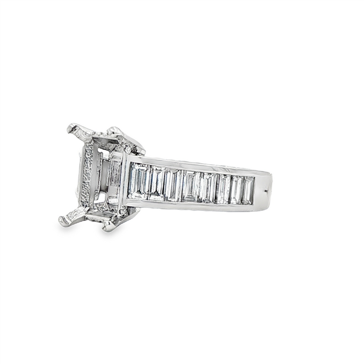 Platinum Diamond Semi-Mount Engagement Ring – 1.77ctw.