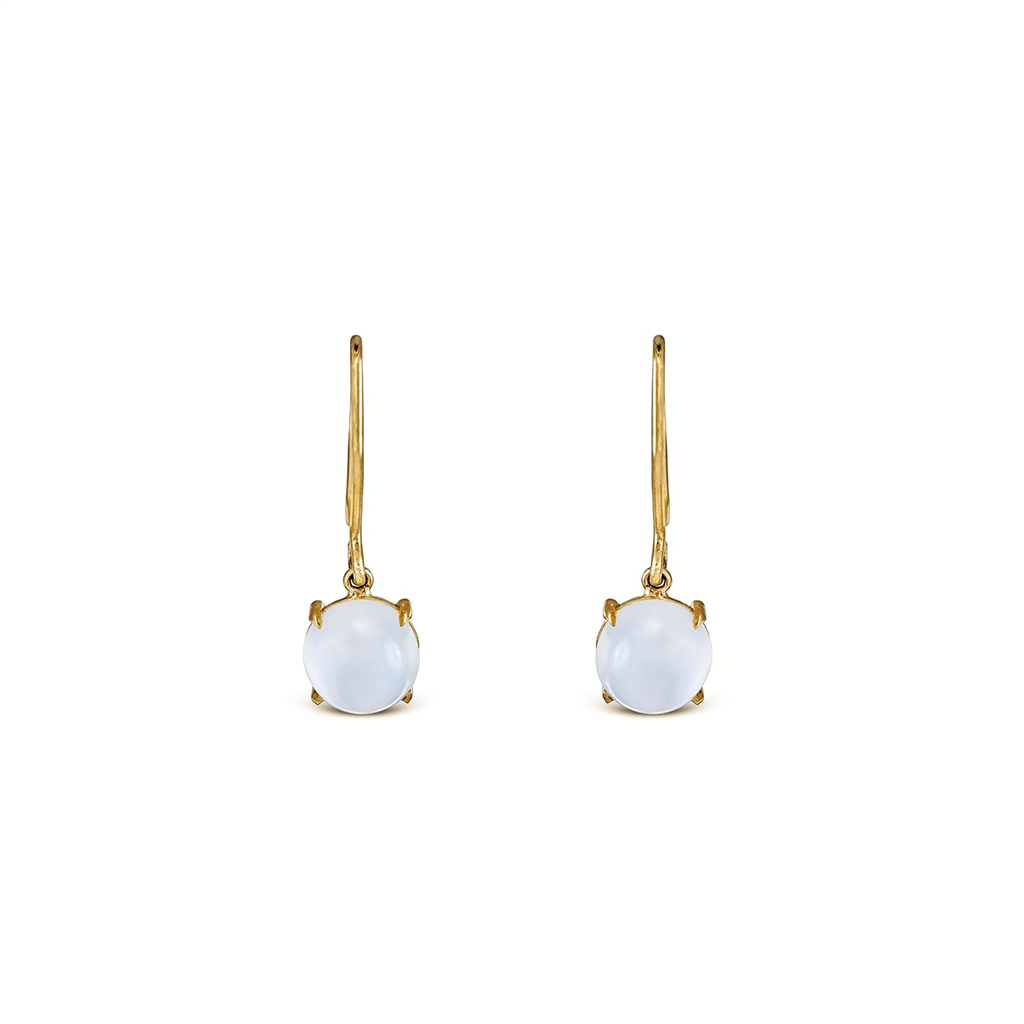 18K Yellow Gold Casteye Moonstone Earrings 4.60ctw.