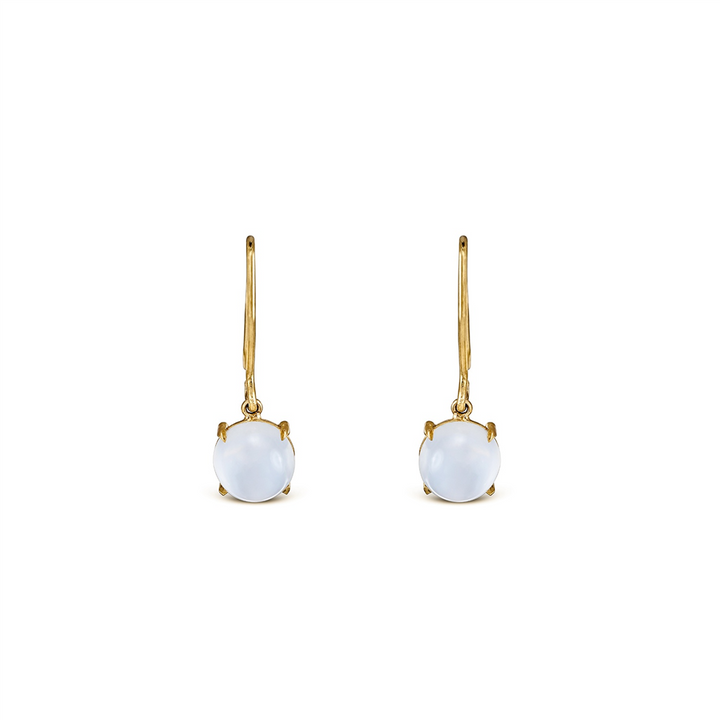 18K Yellow Gold Casteye Moonstone Earrings 4.60ctw.