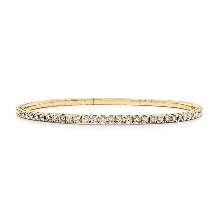 14K Yellow Diamond Flexi Bangle – 2.5mm, 2.00ctw, 7.5g