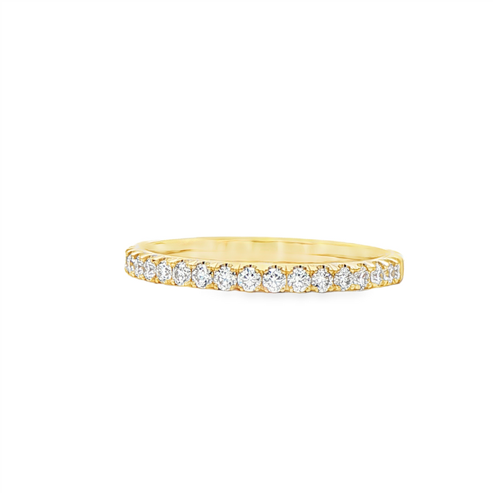 14K Yellow Gold Natural Diamond Half Eternity Ring – 2.1mm, Size 6.5