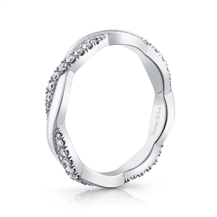 18K White Gold Diamond Wedding Band 0.28ctw.