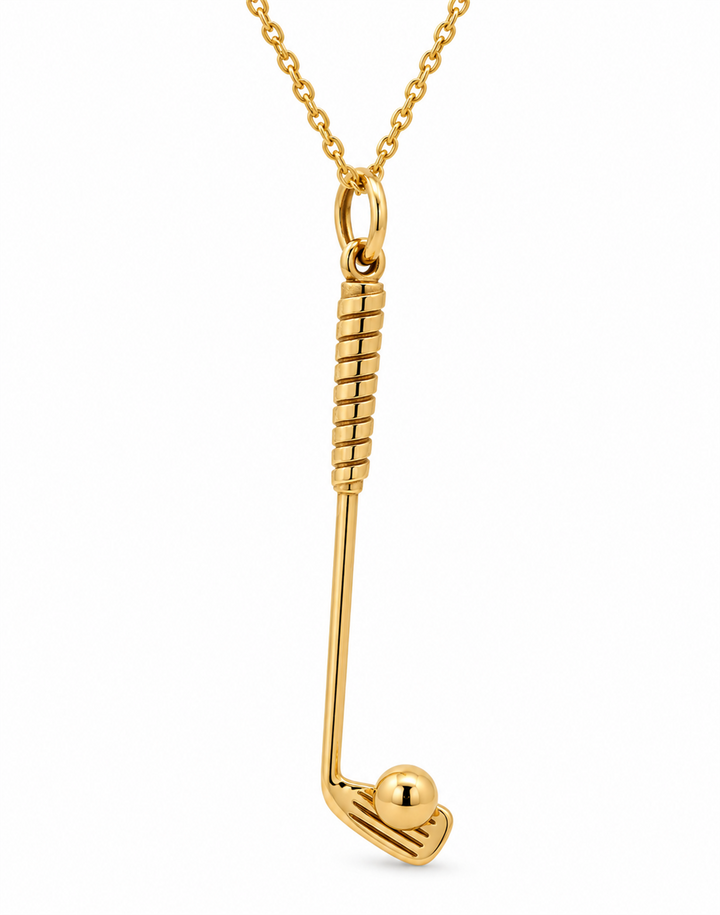 14K Yellow Gold Golf Club Pendant with "Closest" Engraving – 1.7g