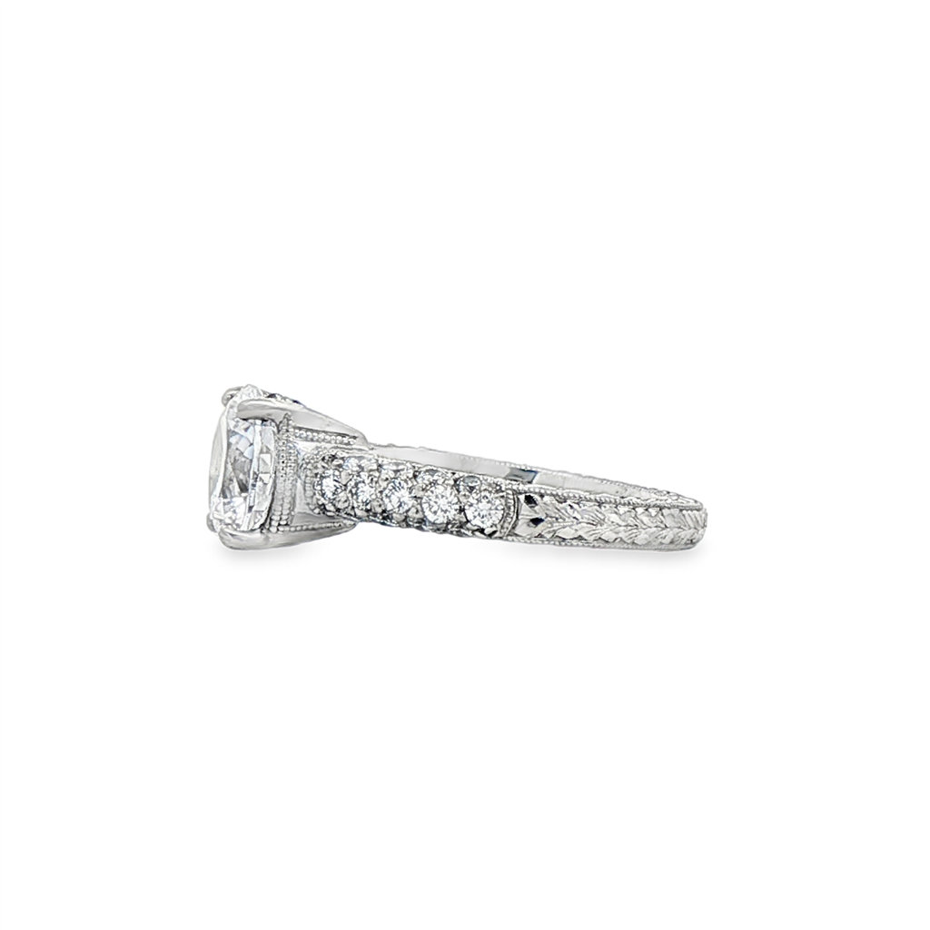 Platinum Diamond Semi-Mount Engagement Ring – 0.40ctw.