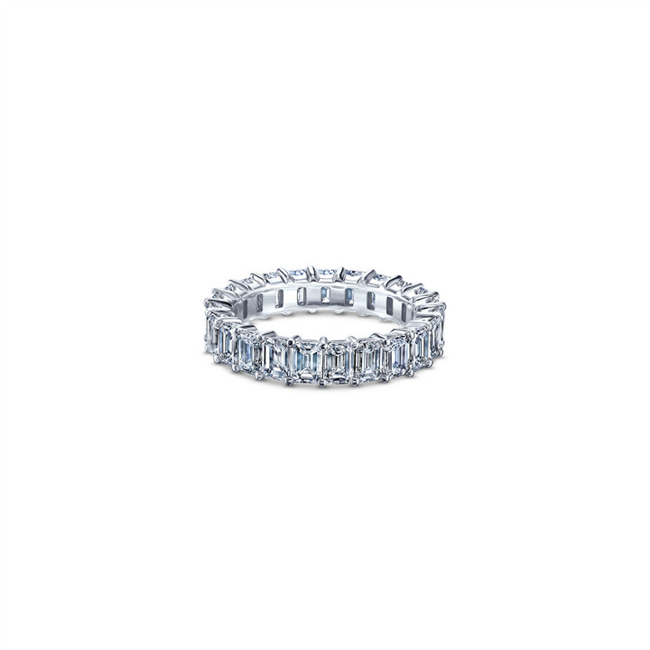 Platinum Emerald Cut Eternity Band Natural diamonds