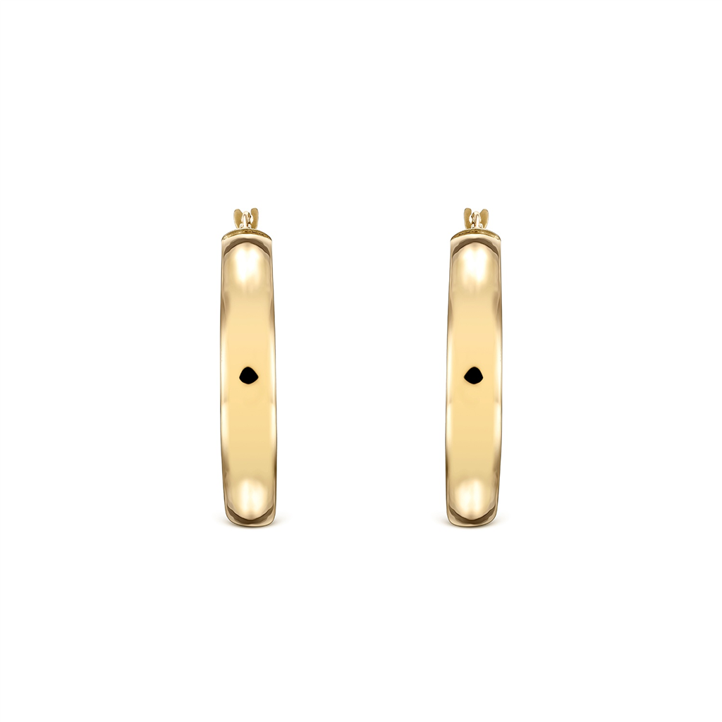 14K Yellow Gold Flat Hoops (25x5mm)