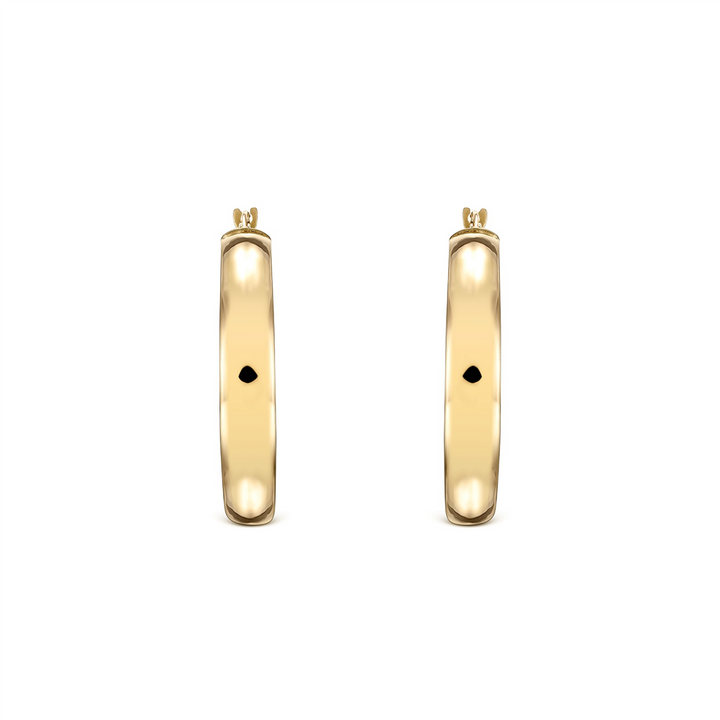 14K Yellow Gold Flat Hoops (25x5mm)