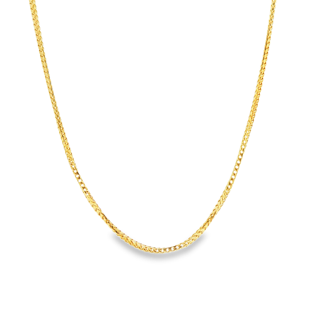 14K Yellow Gold 1.2mm Franco Chain - 22"