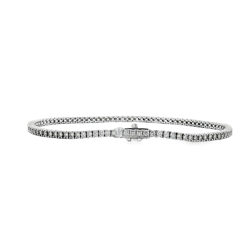 14K White Gold Diamond Tennis Bracelet - 2.00ctw.