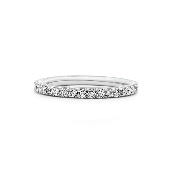 14K White Gold Lab-Grown Diamond Half Eternity Ring – 2mm, Size 5