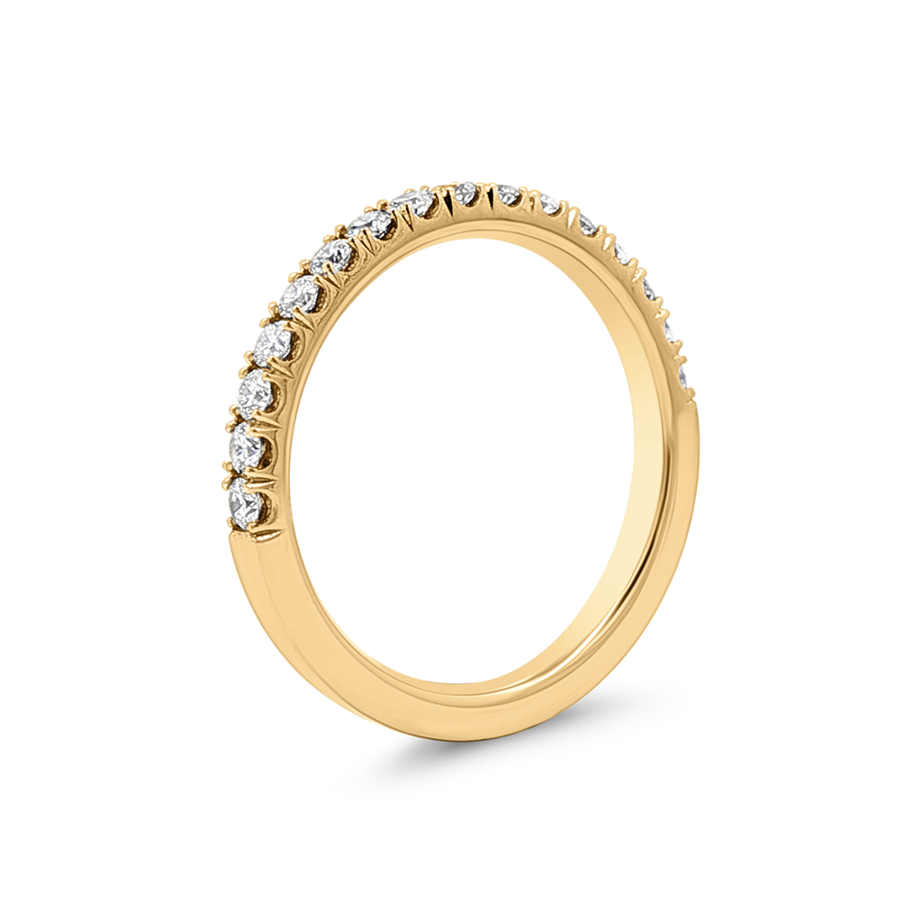 14K Yellow Gold 2.2mm Natural Diamond Half Eternity Band (RN-148) – 0.38ctw