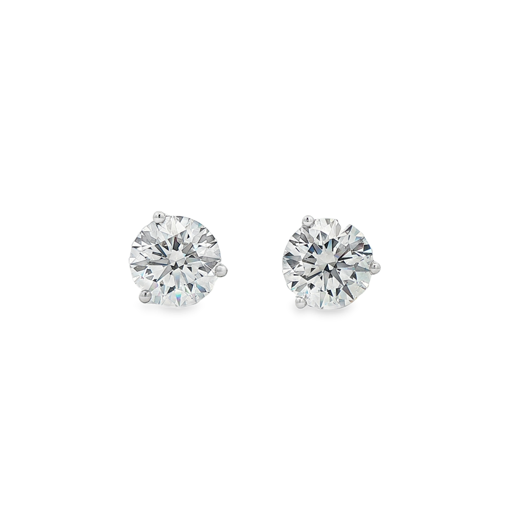 14K White Gold Lab Grown Diamond Stud Earrings – 5.16ctw.
