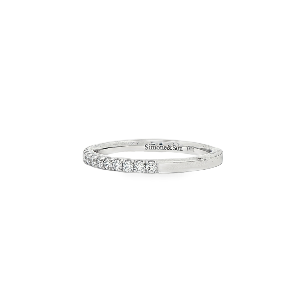 14K White Gold Natural Diamond Half Eternity Band – 1.9mm, Size 6.5, approx. 0.27 CTW, 1.8g