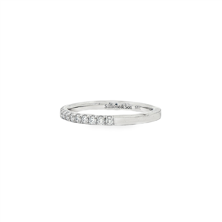 14K White Gold Natural Diamond Half Eternity Band – 1.9mm, Size 6.5, approx. 0.27 CTW, 1.8g