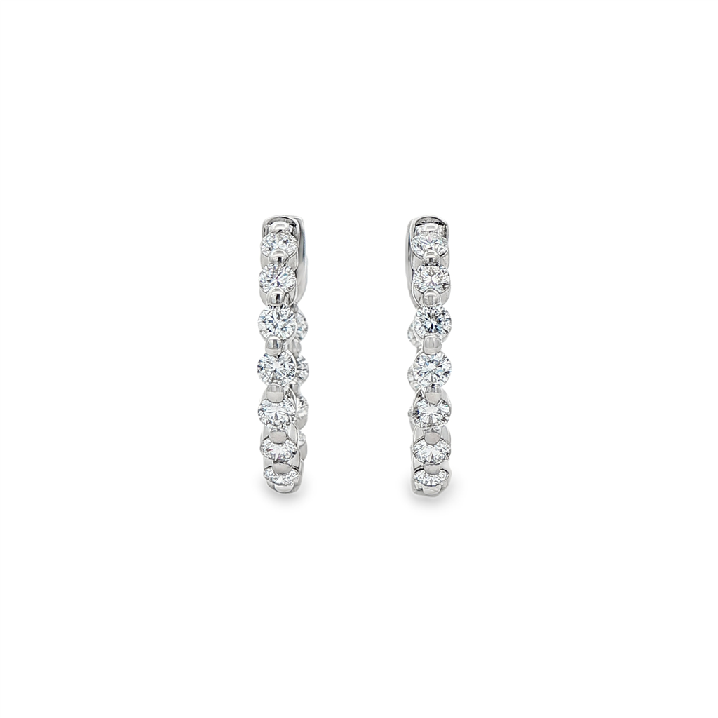 14K White Gold 19mm Inside-Out Lab Grown Diamond Hoop Earrings – 1.21ctw.