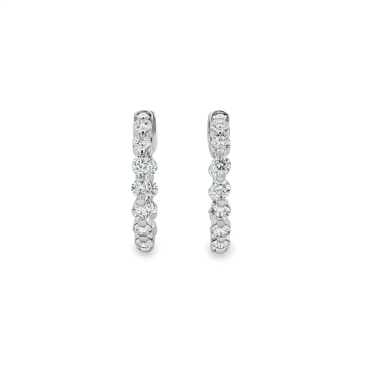14K White Gold 19mm Inside-Out Lab Grown Diamond Hoop Earrings – 1.21ctw.