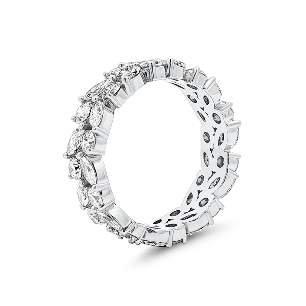 Platinum Lab-Grown Diamond Leaf Band – Size 6.5