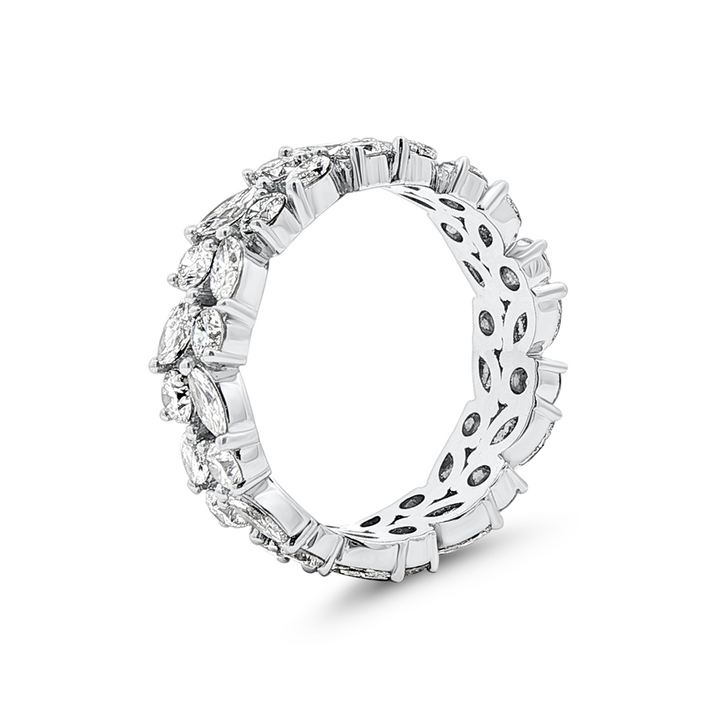 Platinum Lab-Grown Diamond Leaf Band – Size 6.5
