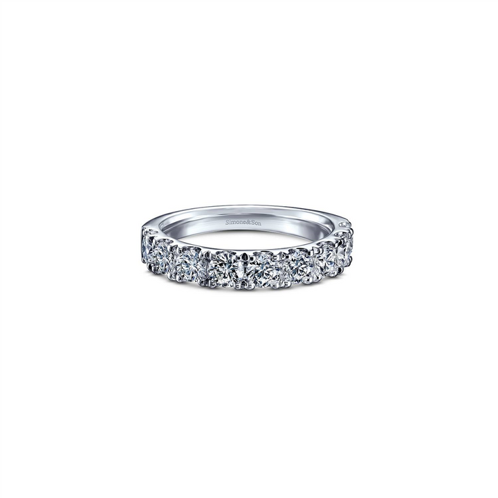 14K White Gold U-Prong Diamond Wedding Band 1.50ctw.