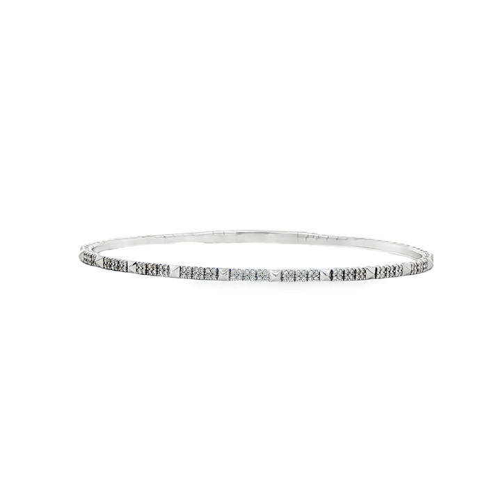 14K White Gold Stud Half Flexi Diamond Bracelet – 0.35ctw.
