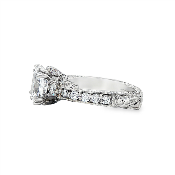 Platinum “Eden” Diamond Semi-Mount Engagement Ring – 0.75ctw.