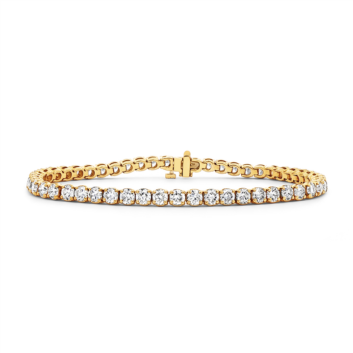 14K Yellow Gold Lab Grown Diamond 3.7mm Tennis Bracelet – 7.30ctw